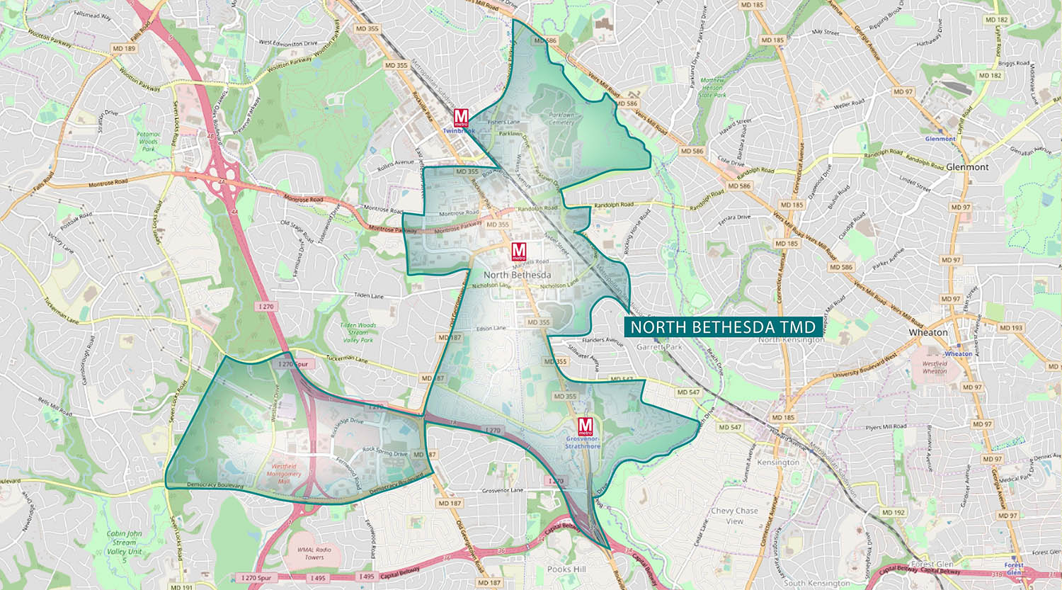 North Bethesda Transit Management District Map